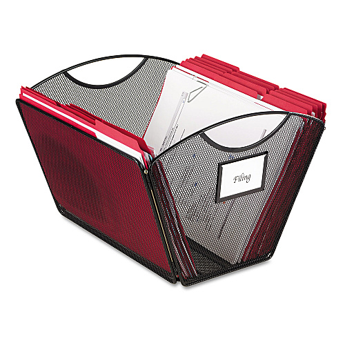 Safco Onyx Mesh Desktop Tub File, Letter Files, 12.5" x 13.75" x 9.5", Black (2162BL)