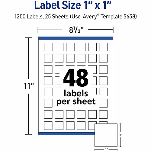 Avery Matte White Square Labels (05658)