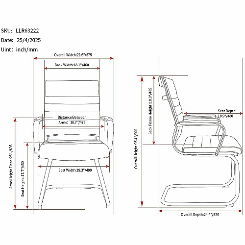 Lorell Tempo Modern Guest Chair (63222)