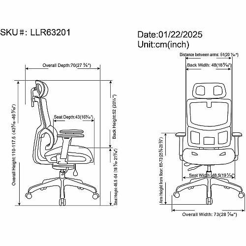 Lorell Ripley All-Mesh High-Back Chair with Articulating Lumbar Support (63201)