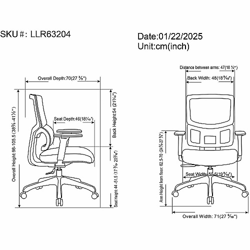 Lorell Ripley Mid Mesh-Back Chair with Articulating Lumbar Support (63204)
