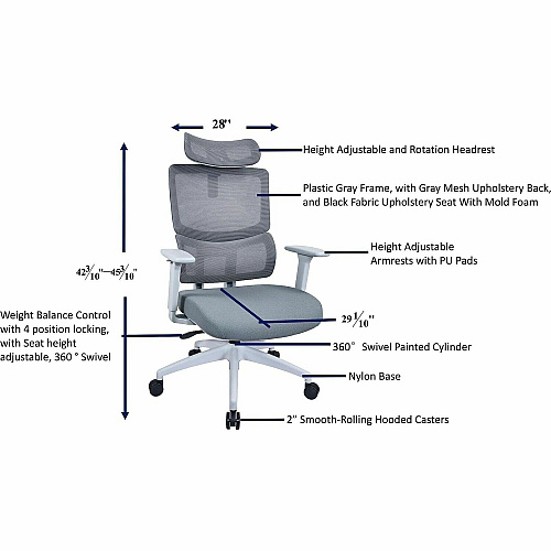 Lorell Ripley High Mesh-Back Chair with Articulating Lumbar Support (63203)