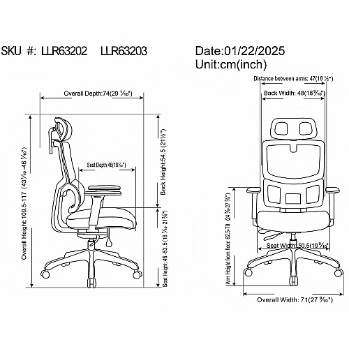Lorell Ripley High Mesh-Back Chair with Articulating Lumbar Support (63203)
