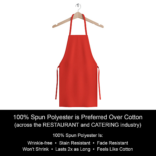 Mariposa Bib Apron 33x30 Red - Case Of 48 (APRN-R-SPUN-CS)