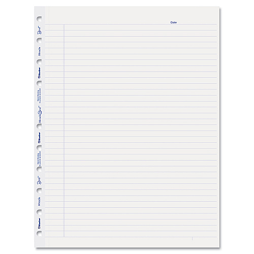 Blueline MiracleBind Ruled Paper Refill Sheets for all MiracleBind Notebooks and Planners, 11 x 9.06, White/Blue Sheets, Undated (AFR11050R)