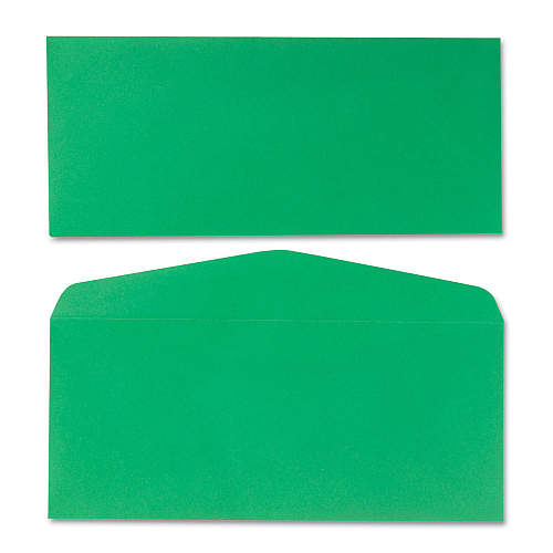 Quality Park Colored Envelope, #10, Commercial Flap, Gummed Closure, 4.13 x 9.5, Green, 25/Pack (11135)