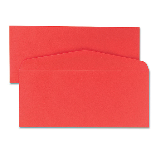 Quality Park Colored Envelope, #10, Commercial Flap, Gummed Closure, 4.13 x 9.5, Red, 25/Pack (11134)