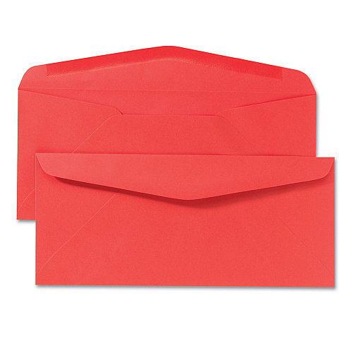 Quality Park Colored Envelope, #10, Commercial Flap, Gummed Closure, 4.13 x 9.5, Red, 25/Pack (11134)