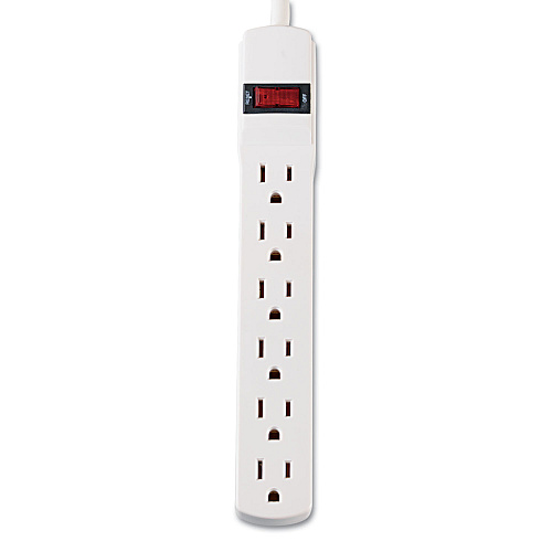 Innovera Power Strip, 6 Outlets, 15 ft Cord, Ivory (IVR73315)