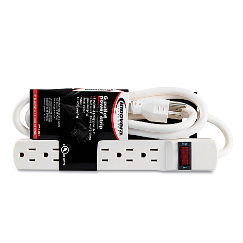 Innovera Power Strip, 6 Outlets, 6 ft Cord, Ivory (IVR73306)