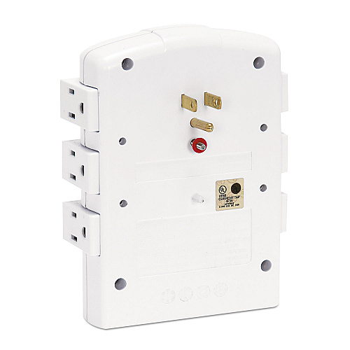 Innovera Wall Mount Surge Protector, 6 AC Outlets, 2,160 J, White (IVR71651)