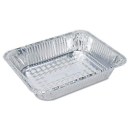 HFA Aluminum Oblong Container, 1-lb Capacity, 4.56 x 5.56 x 1.63, Silver, 1,000/Carton (205930)