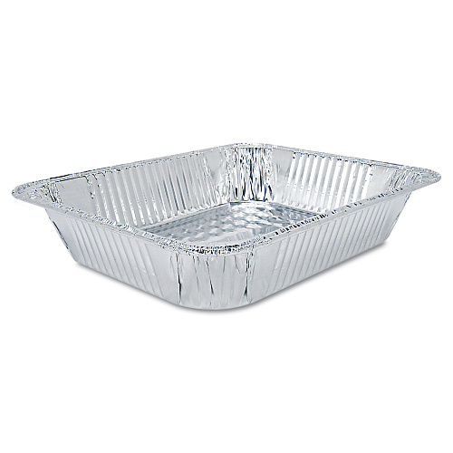 HFA Aluminum Oblong Container, 1-lb Capacity, 4.56 x 5.56 x 1.63, Silver, 1,000/Carton (205930)