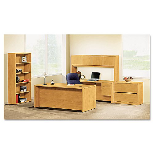 HON 10500 Series Double 3/4-Height Pedestal Desk, Left and Right: Box/File, 72" x 36" x 29.5", Harvest (10593CC)