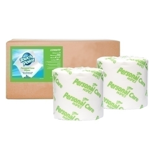 Touchpoint Personal Care Wipes (8”x7”) Large Roll, 900/rl - Case Of 2 Rolls (22900TP)