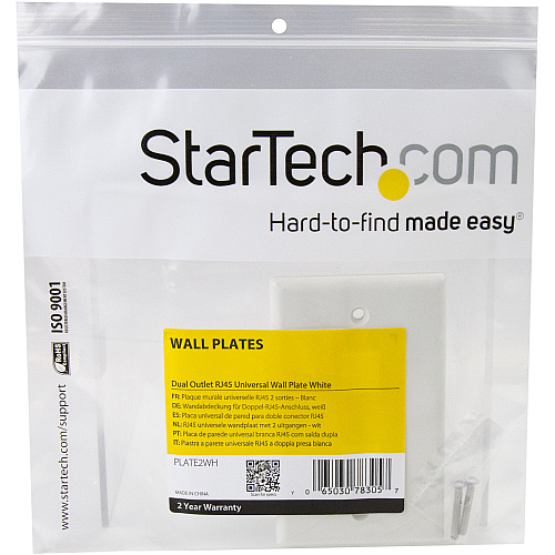 StarTech Dual Outlet Universal Wall Plate (PLATE2WH)