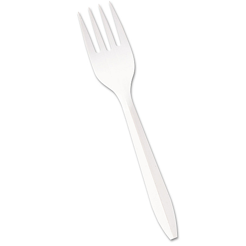 Boardwalk&reg; Mediumweight Plastic Forks, White, 1000 Forks (BWKFORKMWPP)