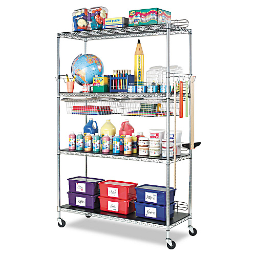 Alera NSF Certified Industrial Four-Shelf Wire Shelving Kit, 36w x 24d x 72h, Silver (ALESW503624SR)