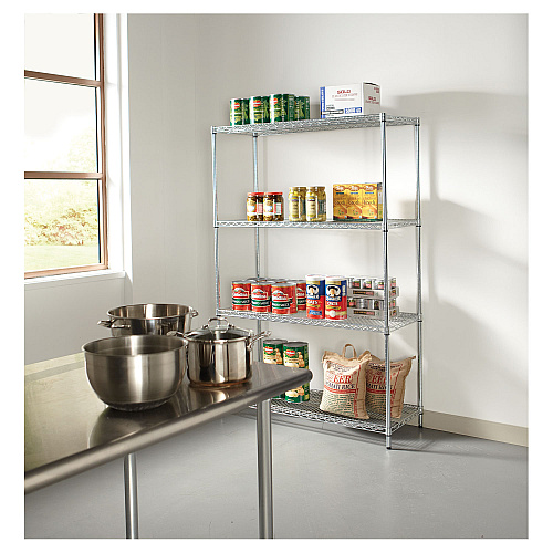 Alera NSF Certified Industrial Four-Shelf Wire Shelving Kit, 48w x 18d x 72h, Silver (ALESW504818SR)