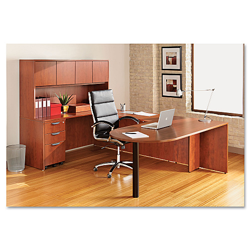 Alera Valencia Series D-Top Desk, 71" x 35.5" x 29.63", Medium Cherry (ALEVA277236MC)