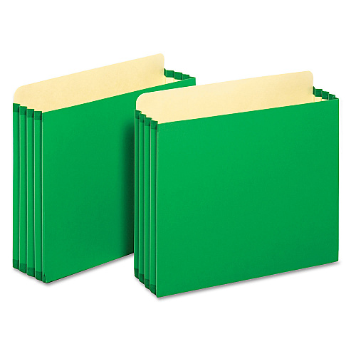 Pendaflex File Cabinet Pockets, 3.5" Expansion, Letter Size, Green, 10/Box (FC1524PGRE)
