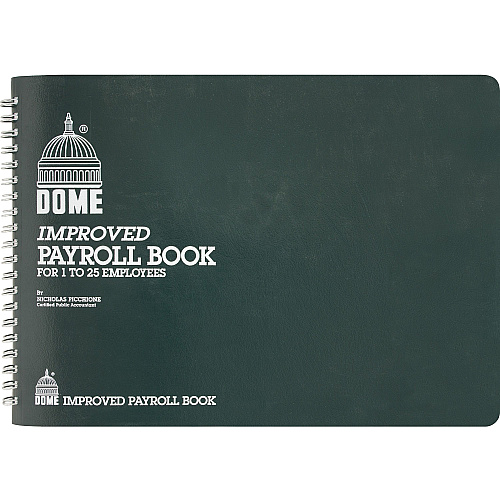 Dome Wirebound Payroll Book Wire Bound - 6 1/2" x 10" Sheet Size - 6 Columns per Sheet - White Sheet(s) - Recycled - 1 Each (625)