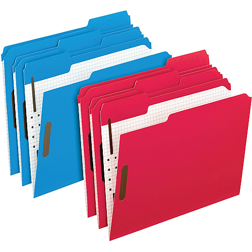 Pendaflex Colored Classification Folders with Embossed Fasteners, 2 Fasteners, Letter Size, Blue Exterior, 50/Box (21301)