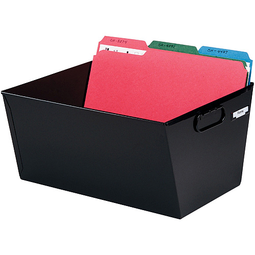 SteelMaster MMF Posting Tubs External Dimensions: 15.1" Width x 11.4" Depth x 7"Height - Media Size Supported: Legal - Heavy Duty - Steel - Black - For File - Recycled - 1 Each (2062TBK)