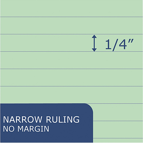 Roaring Spring Boardroom Series Narrow Ruled One Subject Spiral Notebook with Green Tint Paper 80 Sheets - 160 Pages - Printed - Spiral Bound - Both Side Ruling Surface - 15 lb Basis Weight - 56 g/m² Grammage - 8 1/2" x 7" - 0.3 (12011)