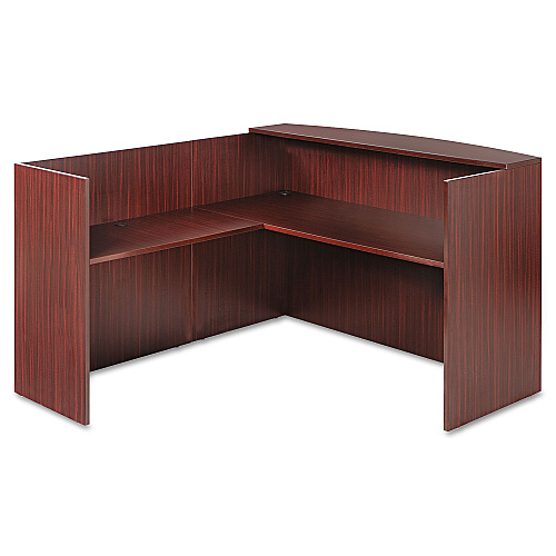 Alera Valencia Reversible Reception Return, 44.13w x 23.63d x 41.5h, Mahogany (ALEVA324424MY)