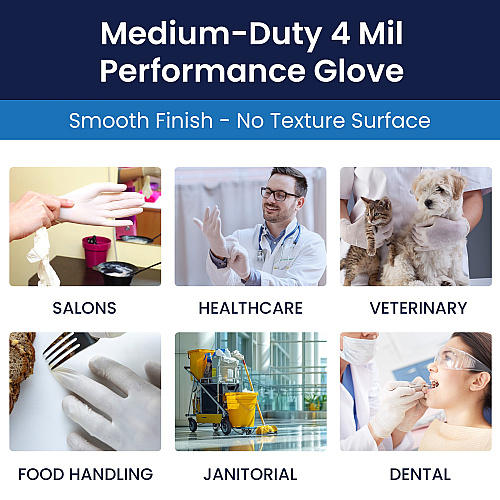 Vitex Synthetic Vinyl Powder Free 4 Mil Exam Gloves Beige Sm, Case Of 1000 (VTX992)