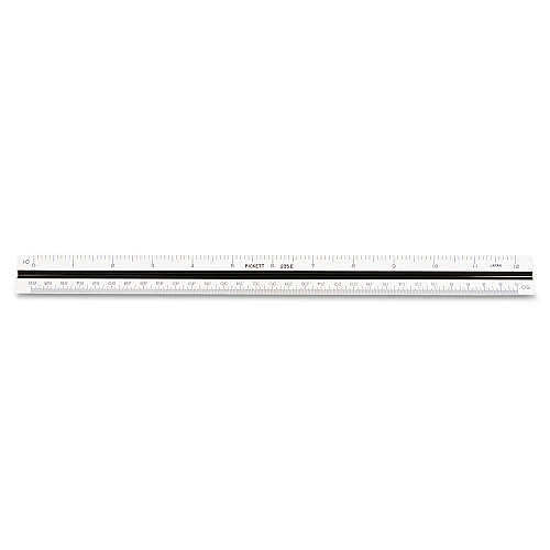Chartpak Triangular Scale, Plastic, 12" Long, Engineering, Color-Coded (235E)