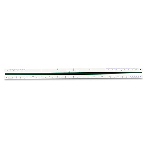 Chartpak Triangular Scale, Plastic, 12" Long, Architectural, Color-Coded (235A)