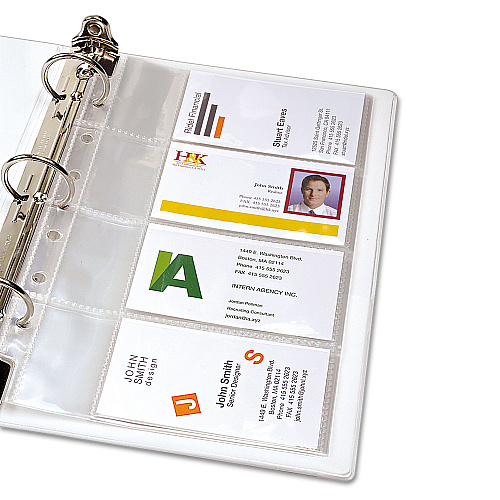 Avery Business Card Binder Pages, For 2 x 3.5 Cards, Clear, 8 Cards/Sheet, 5 Pages/Pack (76025)