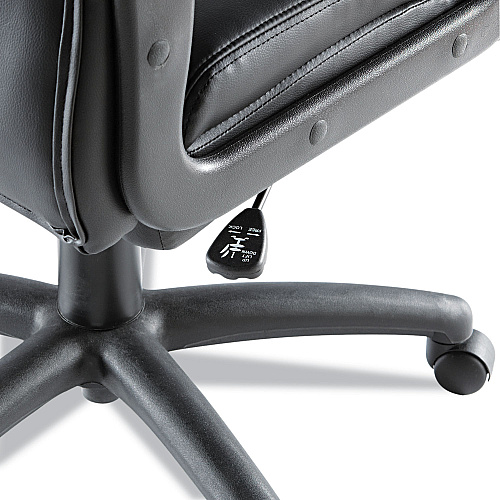 Alera Fraze Series Executive High-Back Swivel/Tilt Bonded Leather Chair, Supports 275 lb, 17.71" to 21.65" Seat Height, Black (ALEFZ41LS10B)