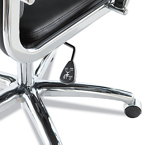 Alera Neratoli High-Back Slim Profile Chair, Faux Leather, 275 lb Cap, 17.32" to 21.25" Seat Height, Black Seat/Back, Chrome (ALENR4119)