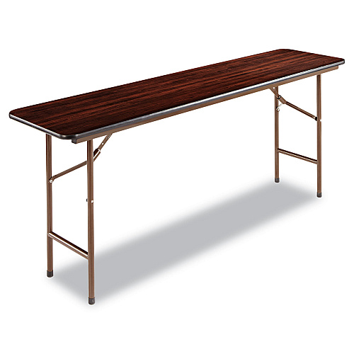 Alera Wood Folding Table, Rectangular, 71.88w x 17.75d x 29.13h, Mahogany (ALEFT727218MY)