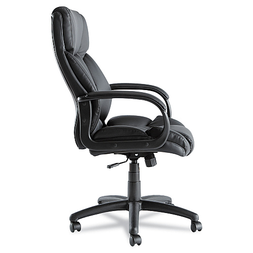 Alera Fraze Series Executive High-Back Swivel/Tilt Bonded Leather Chair, Supports 275 lb, 17.71" to 21.65" Seat Height, Black (ALEFZ41LS10B)