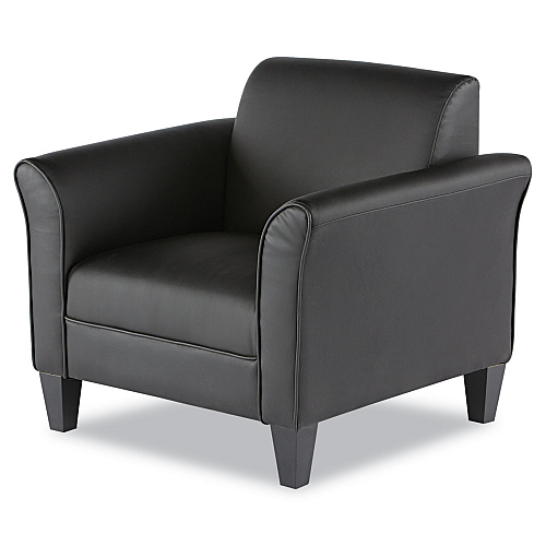Alera Reception Lounge Sofa Series Club Chair, 35.43" x 30.7" x 32.28", Black Seat, Black Back, Black Base (ALERL23LS10B)