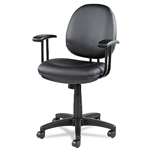 Alera Interval Series Swivel/Tilt Task Chair, Bonded Leather Seat/Back, Up to 275 lb, 18.11" to 23.22" Seat Height, Black (ALEIN4819)