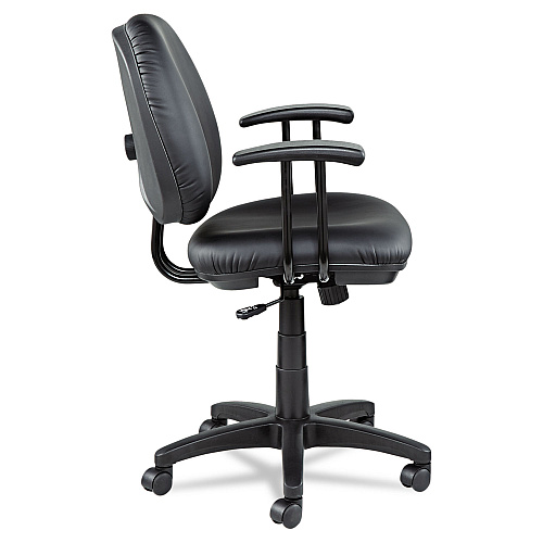 Alera Interval Series Swivel/Tilt Task Chair, Bonded Leather Seat/Back, Up to 275 lb, 18.11" to 23.22" Seat Height, Black (ALEIN4819)