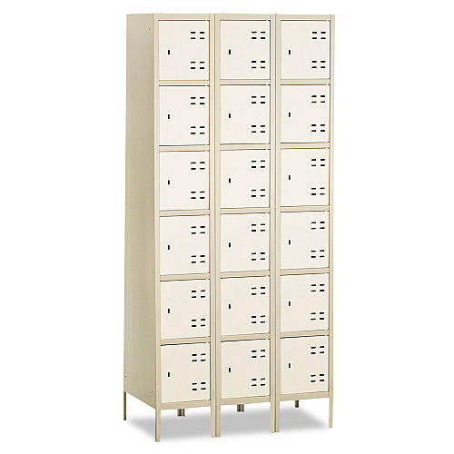 Safco Three-Column Box Locker, 36w x 18d x 78h, Two-Tone Tan (5527TN)