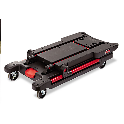 Rubbermaid Commercial Convertible Utility Cart, Plastic, 2 Shelves, 400 lb Capacity, 23.88" x 45.13" x 34.38", Black (430000BK)