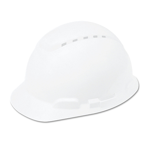 3M H-700 Series Hard Hat with Four Point Ratchet Suspension, Vented, White (H701V)
