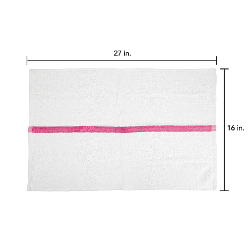 Power Gym Hand Towel 16x27 Pink Stripe - Pack Of 12 (PWR-1627-3PKCS)