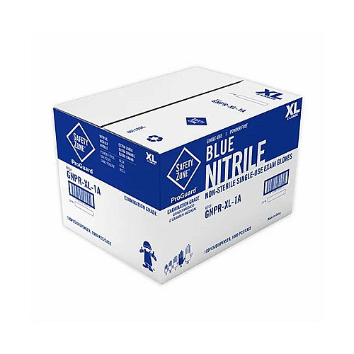 Safety Zone Nitrile Powder Free 3 Mil Exam Gloves Blue Xl, Case Of 1000 (GNPR-XL-1A)