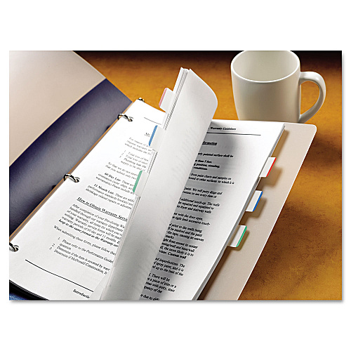 Post-it 1" Lined Tabs, 1/5-Cut, Lined, Assorted Colors, 1" Wide, 66/Pack (686LGBR)