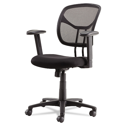 OIF Swivel/Tilt Mesh Task Chair with Adjustable Arms, Supports Up to 250 lb, 17.72" to 22.24" Seat Height, Black (OIFMT4818)