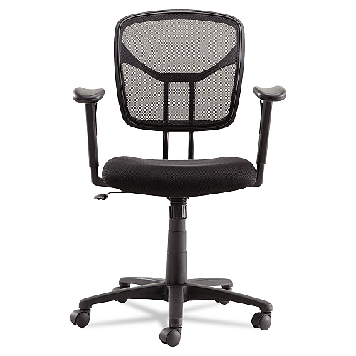 OIF Swivel/Tilt Mesh Task Chair with Adjustable Arms, Supports Up to 250 lb, 17.72" to 22.24" Seat Height, Black (OIFMT4818)