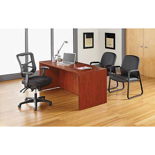 Alera Elusion Series Mesh High-Back Multifunction Chair, Supports Up to 275 lb, 17.2" to 20.6" Seat Height, Black (ALEEL41ME10B)